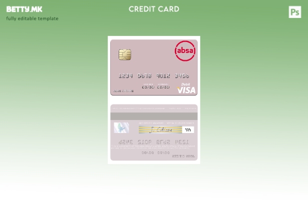 Модерен стил Јужна Африка Absa Group Limited шаблон виза дебитна картичка